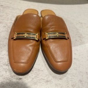 Tory Burch Saddle Brown Mules, Size 7